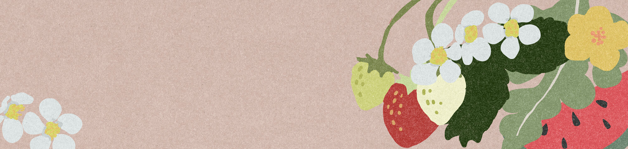 Decorative, illustrated floral arrangement