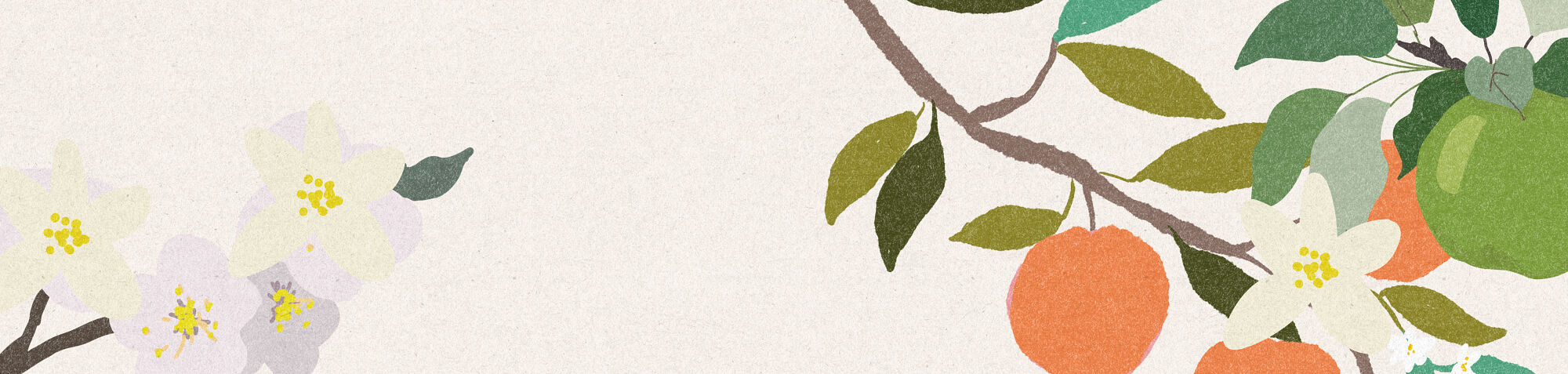 Decorative, illustrated floral arrangement