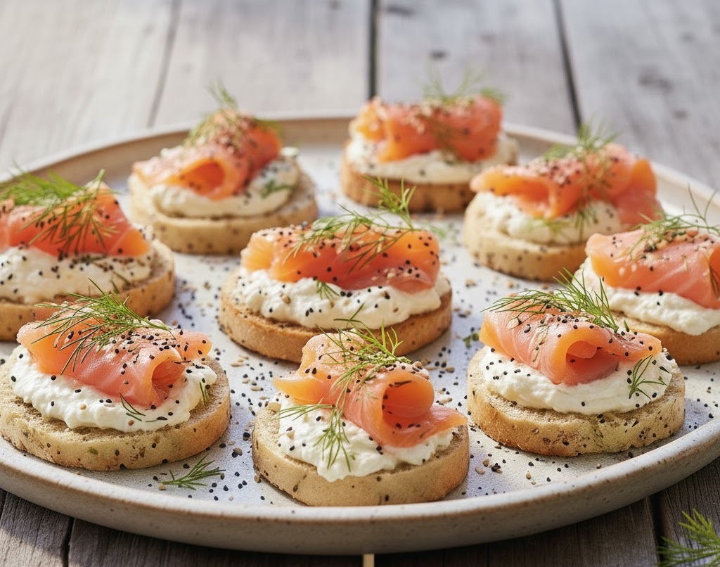 Everything Bagel & Lox Crostini